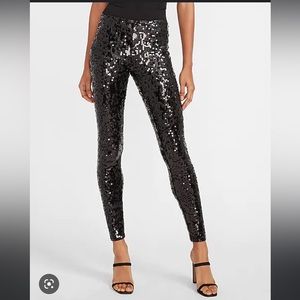 NWOT Express High-Waisted Sequin Leggings